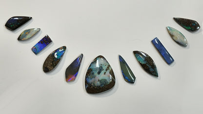 54161.0 - 10 piece set PLUS choose 1 center stone of Australian Free shaped Polished Boulder Opal For necklace or multi stone jewellery