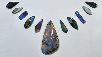 54161.0 - 10 piece set PLUS choose 1 center stone of Australian Free shaped Polished Boulder Opal For necklace or multi stone jewellery