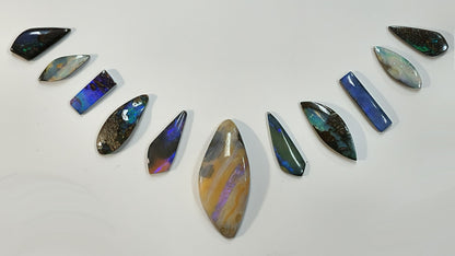 54161.0 - 10 piece set PLUS choose 1 center stone of Australian Free shaped Polished Boulder Opal For necklace or multi stone jewellery