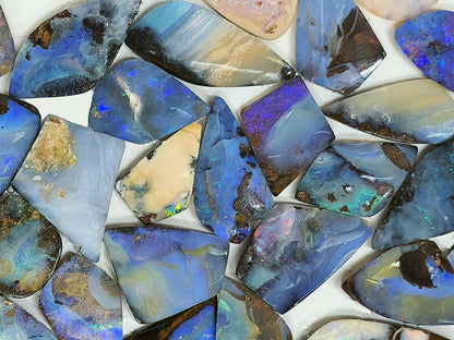 54090.0 - Special Priced bargain Lot of 100 Free Shape Australian Boulder Opal sized from 12 to 30 mm high and 8 to 16 mm wide 555.38 carats