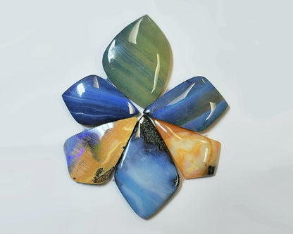 54162.0 - 4 Lots Australian Free shaped Polished Boulder Opal For single or multi stone jewellery designs and Unusual Opal jewellery designs