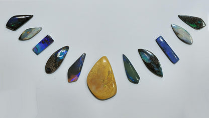 54161.0 - 10 piece set PLUS choose 1 center stone of Australian Free shaped Polished Boulder Opal For necklace or multi stone jewellery