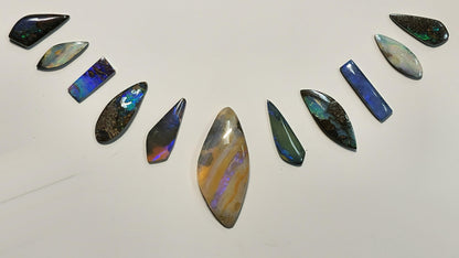 54161.0 - 10 piece set PLUS choose 1 center stone of Australian Free shaped Polished Boulder Opal For necklace or multi stone jewellery