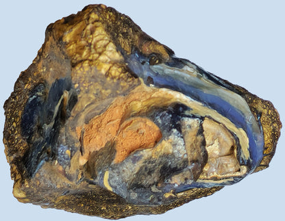 54139.0 - Natural rough Boulder Opal specimen Very interesting and a great piece mantle piece 130 x 100 x 70 mm 780 grams