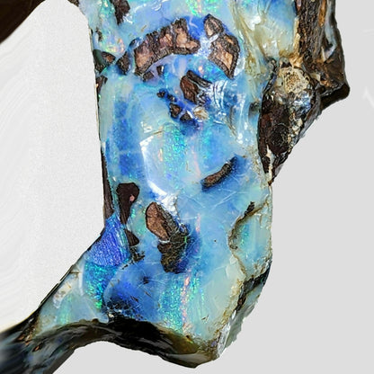 54138.0 - Boulder Opal Specimen Partly polished Includes Sterling Silver plate for engraving Great gift, Trophy, Paper weight, Office desk