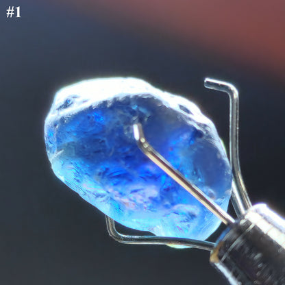 54131.0 - 3 Pieces 15.36 carats Australian rough blue Sapphires Natural NOT heat treated High graded from rough prior to export in the 1960s