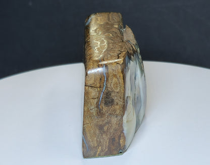 54134.0 - Boulder Opal Specimen Highly polished all over Use as a mantle ornament Great gift for an Executive's Office desk and paper weight