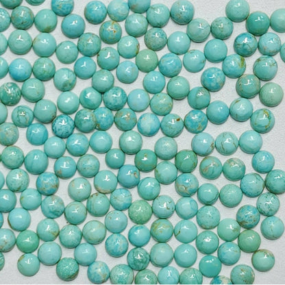 50002.5 - 2.5 mm Round Cut Turquoise Cabochons Very Rare Natural Untreated Australian 'TurqOZ' for sale at Wholesale Quantities and Prices