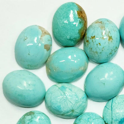 50010.8 - 10x8 mm Oval Cut Australian Turquoise Cabochons Rare Natural Non-Treated Aussie "TurqOZ" for sale at Wholesale Prices