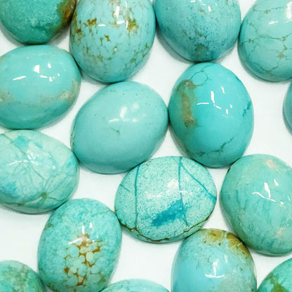 50010.8 - 10x8 mm Oval Cut Australian Turquoise Cabochons Rare Natural Non-Treated Aussie "TurqOZ" for sale at Wholesale Prices