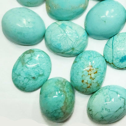 50010.8 - 10x8 mm Oval Cut Australian Turquoise Cabochons Rare Natural Non-Treated Aussie "TurqOZ" for sale at Wholesale Prices