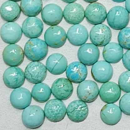 50002.5 - 2.5 mm Round Cut Turquoise Cabochons Very Rare Natural Untreated Australian 'TurqOZ' for sale at Wholesale Quantities and Prices