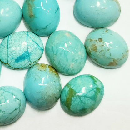 50010.8 - 10x8 mm Oval Cut Australian Turquoise Cabochons Rare Natural Non-Treated Aussie "TurqOZ" for sale at Wholesale Prices