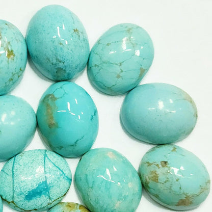 50010.8 - 10x8 mm Oval Cut Australian Turquoise Cabochons Rare Natural Non-Treated Aussie "TurqOZ" for sale at Wholesale Prices