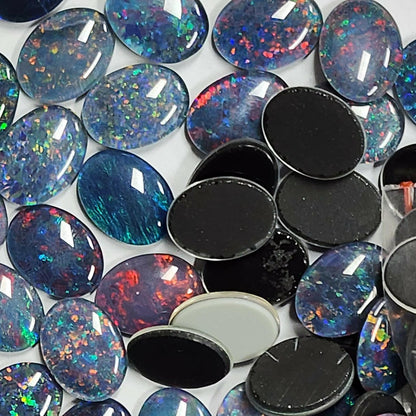 13118.0 - 16x12 mm Oval Shaped Australian Opal Triplet Made from Natural Australian Opal for sale in Wholesale Quantity at Wholesale Prices