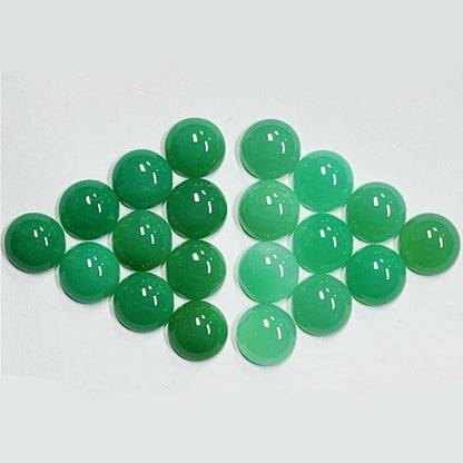 12108.0 - 11 mm Round Cut Chrysoprase Cabochon Light Green or Dark Green Mined at Maryborough Queensland Australia in 1970's Natural NO dye