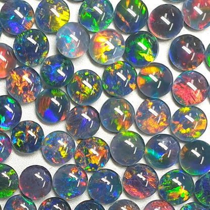 13225.0 - 5mm Round Cut Australian Opal Triplets Made from Natural Australian Opal and for sale in Wholesale quantities and Wholesale Prices