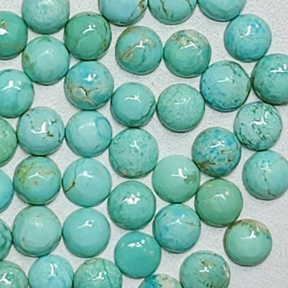 50002.5 - 2.5 mm Round Cut Turquoise Cabochons Very Rare Natural Untreated Australian 'TurqOZ' for sale at Wholesale Quantities and Prices