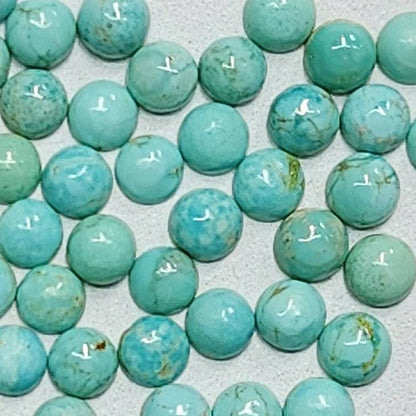50002.5 - 2.5 mm Round Cut Turquoise Cabochons Very Rare Natural Untreated Australian 'TurqOZ' for sale at Wholesale Quantities and Prices