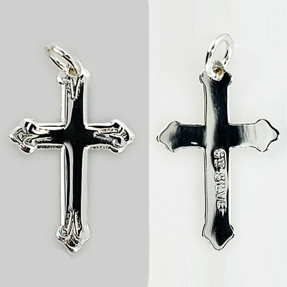 02185.0 - 60 Sterling Silver Crosses Wholesale Lot of 60 Pieces 18x10mm Use as Pendant or Charm or  Drop Earrings
