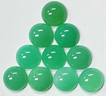12108.0 - 11 mm Round Cut Chrysoprase Cabochon Light Green or Dark Green Mined at Maryborough Queensland Australia in 1970's Natural NO dye