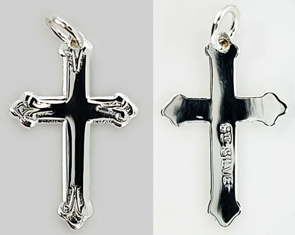02185.0 - 60 Sterling Silver Crosses Wholesale Lot of 60 Pieces 18x10mm Use as Pendant or Charm or  Drop Earrings