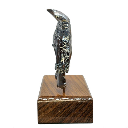 03754.1 - Australian Boulder Opal Carving Thai Fighting Fish mounted on a Block of Wood 189 grams 100 mm Wide x 100 mm High x 50 mm Deep