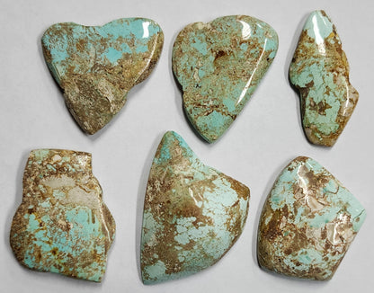 53939.0 - 6 Very rare Natural non-treated Free shaped Australian Turquoise ranging from 30x15 to 35x25 mm 136.82 carats for sale