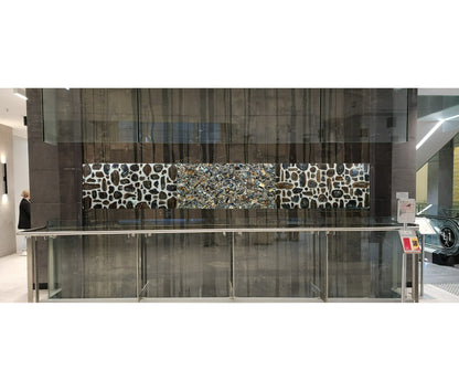 01000.0 - One Australian Boulder Opal wall dining or coffee table panel with rough opal and Two panels with sliced opal 1800 x 900 x 30+ mm About 110-130 Kg