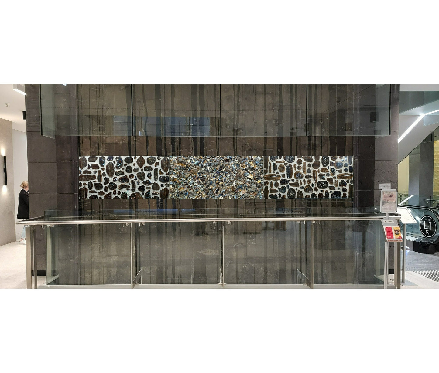 01000.0 - One Australian Boulder Opal wall dining or coffee table panel with rough opal and Two panels with sliced opal 1800 x 900 x 30+ mm About 110-130 Kg