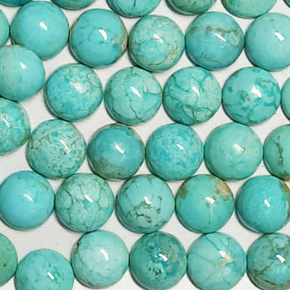 50006.0 - 6 mm Round Cut Natural Non-Treated Australian Turquoise Cabochons for sale Very Rare and in Wholesale Quantities