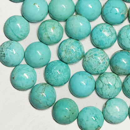 50006.0 - 6 mm Round Cut Natural Non-Treated Australian Turquoise Cabochons for sale Very Rare and in Wholesale Quantities