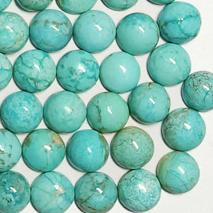 50006.0 - 6 mm Round Cut Natural Non-Treated Australian Turquoise Cabochons for sale Very Rare and in Wholesale Quantities