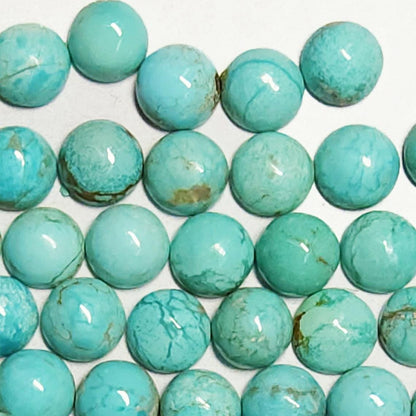50006.0 - 6 mm Round Cut Natural Non-Treated Australian Turquoise Cabochons for sale Very Rare and in Wholesale Quantities