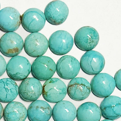 50006.0 - 6 mm Round Cut Natural Non-Treated Australian Turquoise Cabochons for sale Very Rare and in Wholesale Quantities