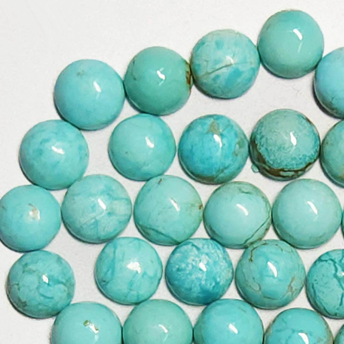 50006.0 - 6 mm Round Cut Natural Non-Treated Australian Turquoise Cabochons for sale Very Rare and in Wholesale Quantities