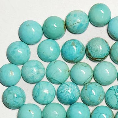 50006.0 - 6 mm Round Cut Natural Non-Treated Australian Turquoise Cabochons for sale Very Rare and in Wholesale Quantities