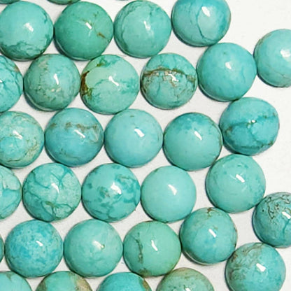 50006.0 - 6 mm Round Cut Natural Non-Treated Australian Turquoise Cabochons for sale Very Rare and in Wholesale Quantities