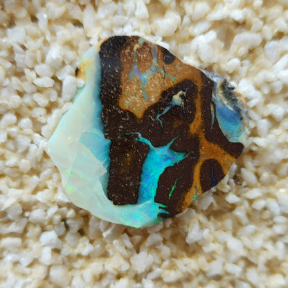 01000.0 - One Australian Boulder Opal wall dining or coffee table panel with rough opal and Two panels with sliced opal 1800 x 900 x 30+ mm About 110-130 Kg