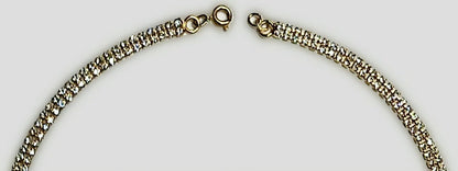 03773.0 - Gold Plated Swarovski Rhinestone Necklace with Seven 5 mm Opal Triplets in either Fixed 42cm or Adjustable Lenght 41 cm up to 48cm