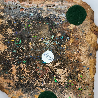 04137.0 - Unique ashtray Carved from Australian Boulder Opal Matrix ONE ONLY for sale 6.5 x 4.9 x 0.75 inch or 165 x 125 x 20 mm 357 grams
