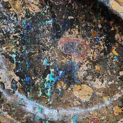 04137.0 - Unique ashtray Carved from Australian Boulder Opal Matrix ONE ONLY for sale 6.5 x 4.9 x 0.75 inch or 165 x 125 x 20 mm 357 grams