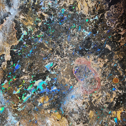 04137.0 - Unique ashtray Carved from Australian Boulder Opal Matrix ONE ONLY for sale 6.5 x 4.9 x 0.75 inch or 165 x 125 x 20 mm 357 grams