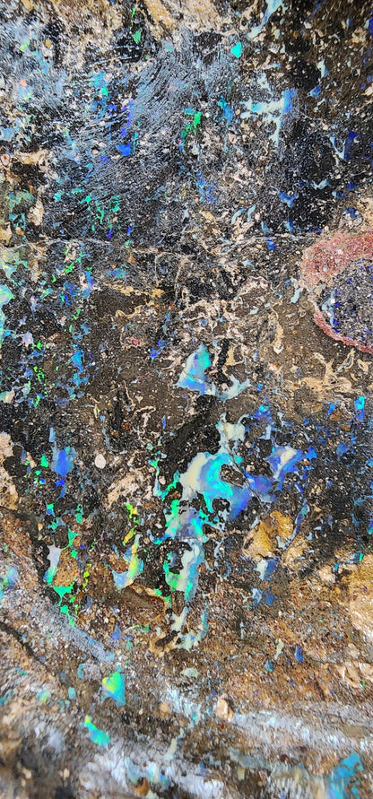 04137.0 - Unique ashtray Carved from Australian Boulder Opal Matrix ONE ONLY for sale 6.5 x 4.9 x 0.75 inch or 165 x 125 x 20 mm 357 grams