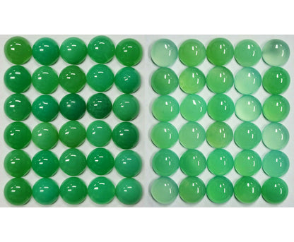 12104.0 - 7 mm Chrysoprase in Wholesale Lots Natural Untreated Australian Round Cut Cabochons Select Light Green or Deep Green....