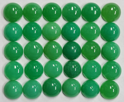 12104.0 - 7 mm Chrysoprase in Wholesale Lots Natural Untreated Australian Round Cut Cabochons Select Light Green or Deep Green....