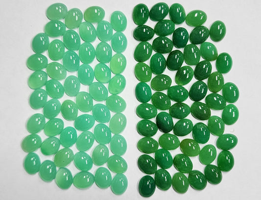 12113.0 - 9x7 mm Oval Cut Australian Chrysoprase Natural Ubehandlet Tilgjengelig i enten en dyp grønn ELLER en lysegrønn farge for salg