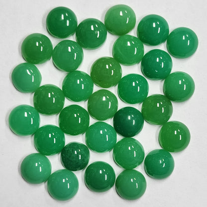 12104.0 - 7 mm Chrysoprase in Wholesale Lots Natural Untreated Australian Round Cut Cabochons Select Light Green or Deep Green....