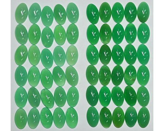 12114.0 - 10x6 mm Oval Cut Australian Chrysoprase Cabochons til salgs Ikke-farget Ikke-behandlet naturlig farge utvunnet i Australia 1970-tallet