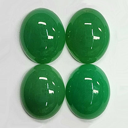 12116.0 - 11x9 mm Oval Cut Cabochon Australian Chrysoprase for sale in Wholesale Quantities Light Translucent Green and Deep Opaque Green...